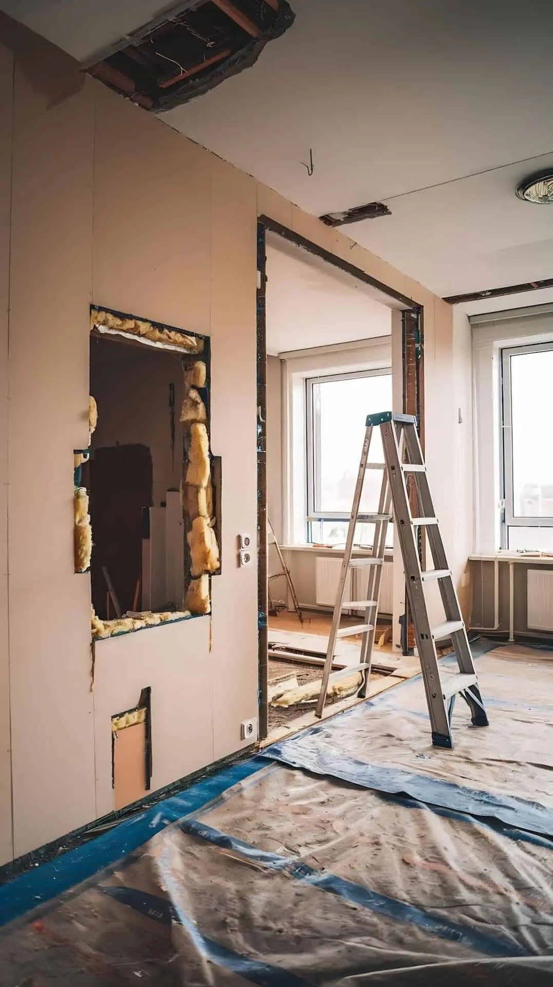 Home under renovation before selling